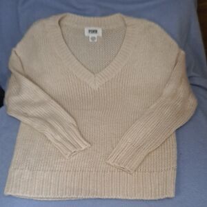 PINK Victoria's Secret Cream V-Neck Sweater